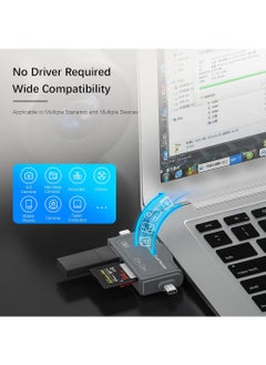 Rock Pow SD Card Reader 7 in 1 Portable OTG USB 3.0 Dual Slot Flash Memory Card Adapter Supports TF SD Micro SD SDXC SDHC for Mac Windows Linux Chrome PC Smartphones Camera Laptop  - Image 5