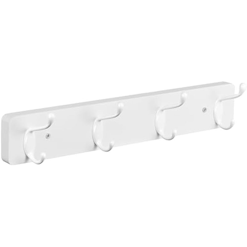 Heavy Duty Coat Rack Wall Mount - White Coat Hooks Wall Mounted for Jackets Hats Towels Purse Dog Leashes - Coat Hanger for Entryway Closet Mudroom Laundry Children's Room Bathroom - Image 1