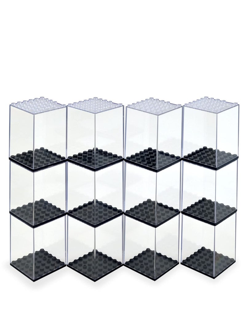 Excefore 12 PCS Minifigures Display Case, Acrylic Display Case, Action Figure Toys Storage for Lego Minifigure, Suitable for Kids and Adults Toys and Collectibles - Image 1