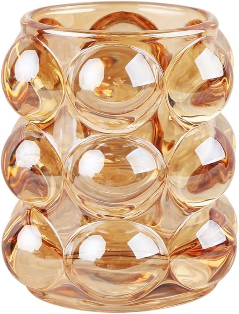 Stellar Stores Bubble Shape Makeup Brush Organizer, Crystal Brush Storage, Pencil Holder, Vanity Decor, Multipurpose Accessories Container, Home Decoration (Brown)