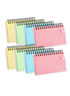 8 Packs Multicolor Index Cards 3x5 Inches Ruled Index Cards Spiral Note Taking Paper