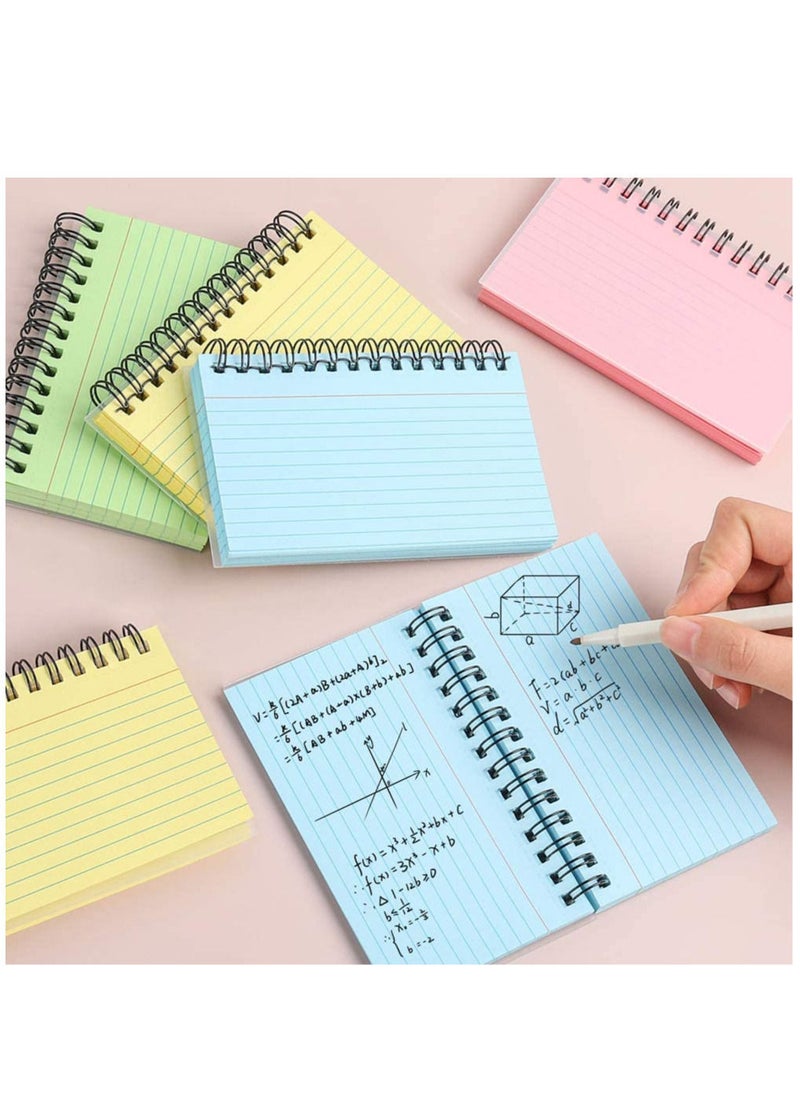 Generic - 8 Packs Multicolor Index Cards 3x5 Inches Ruled Index Cards Spiral Note Taking Paper - Image 1