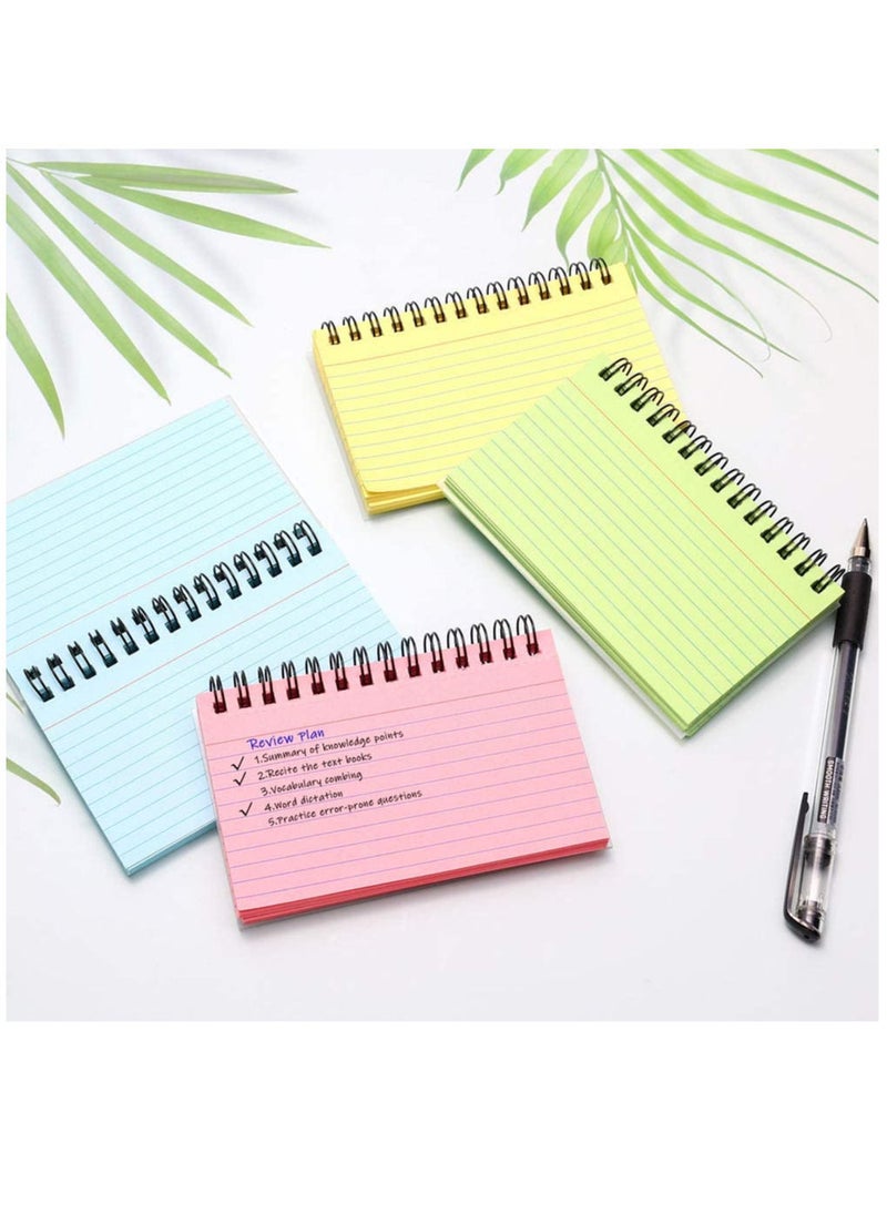 Generic - 8 Packs Multicolor Index Cards 3x5 Inches Ruled Index Cards Spiral Note Taking Paper - Image 1