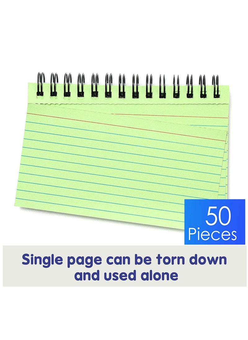 Generic - 8 Packs Multicolor Index Cards 3x5 Inches Ruled Index Cards Spiral Note Taking Paper - Image 1
