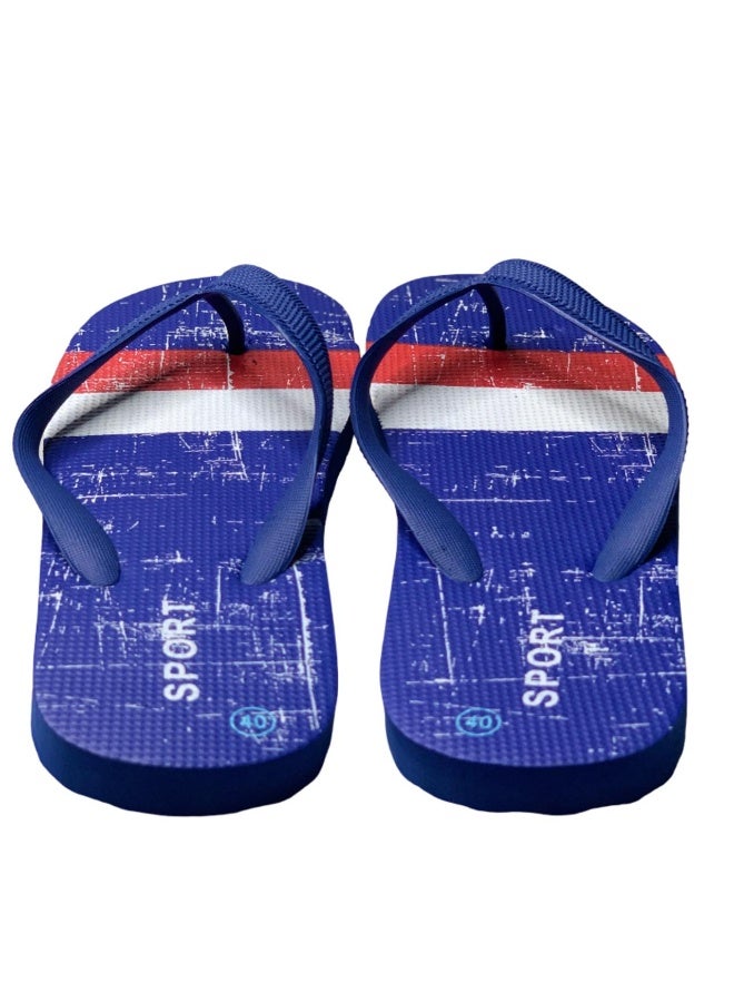 Influence Germany Men's Sport Flip-Flops – Blue, White & Red Stripes with Solid Blue Straps - Image 2