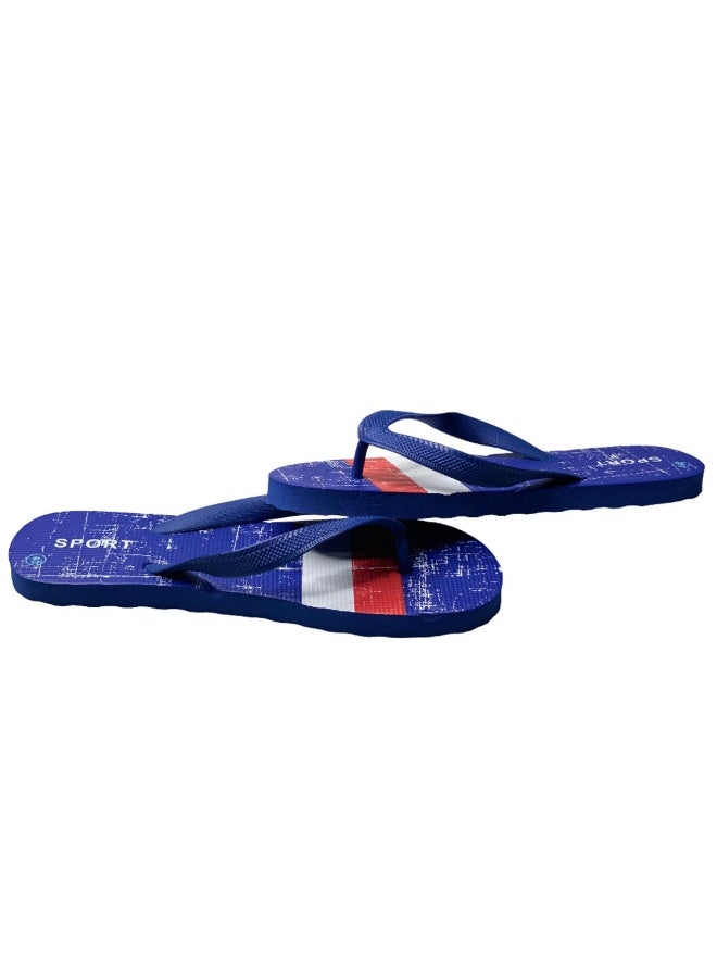 Influence Germany Men's Sport Flip-Flops – Blue, White & Red Stripes with Solid Blue Straps - Image 3