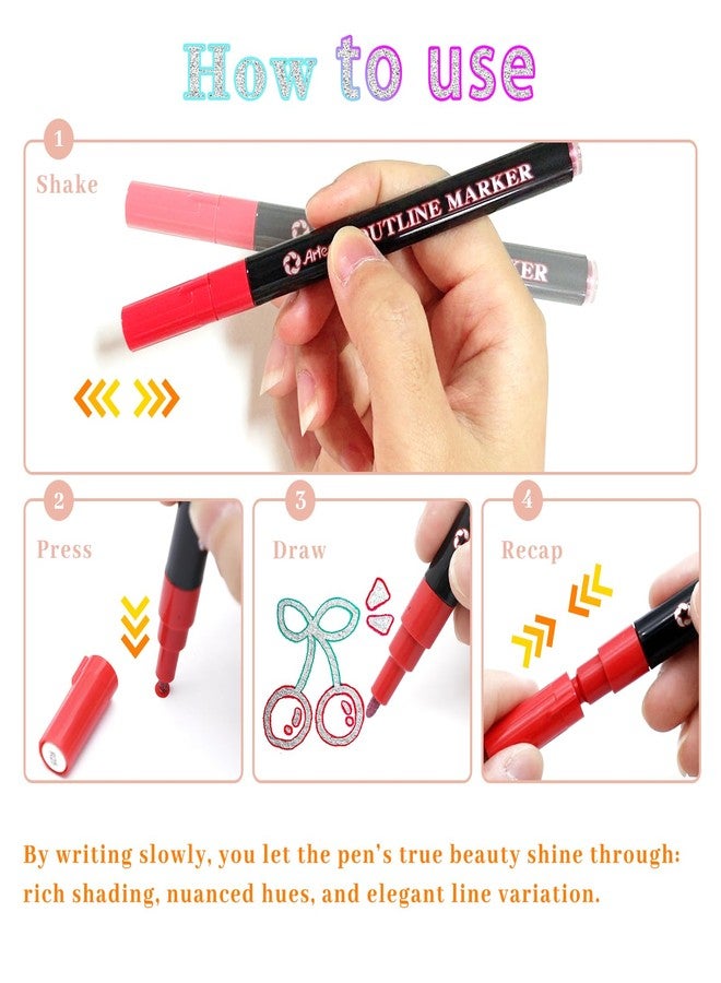 Artecho Outline Markers 12 Colors - Image 3