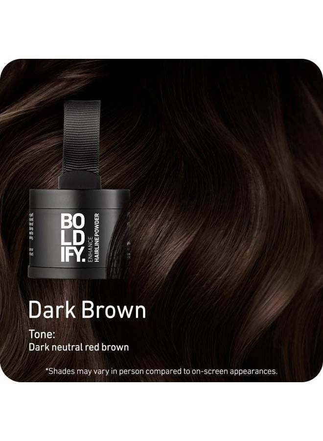 BOLDIFY Hairline Powder - Root Touch Up Hair Color for Gray Coverage - Bald Spot Concealing Hair Powder for Women & Men - 48-Hour Stain-Proof - Dark Brown - Image 2
