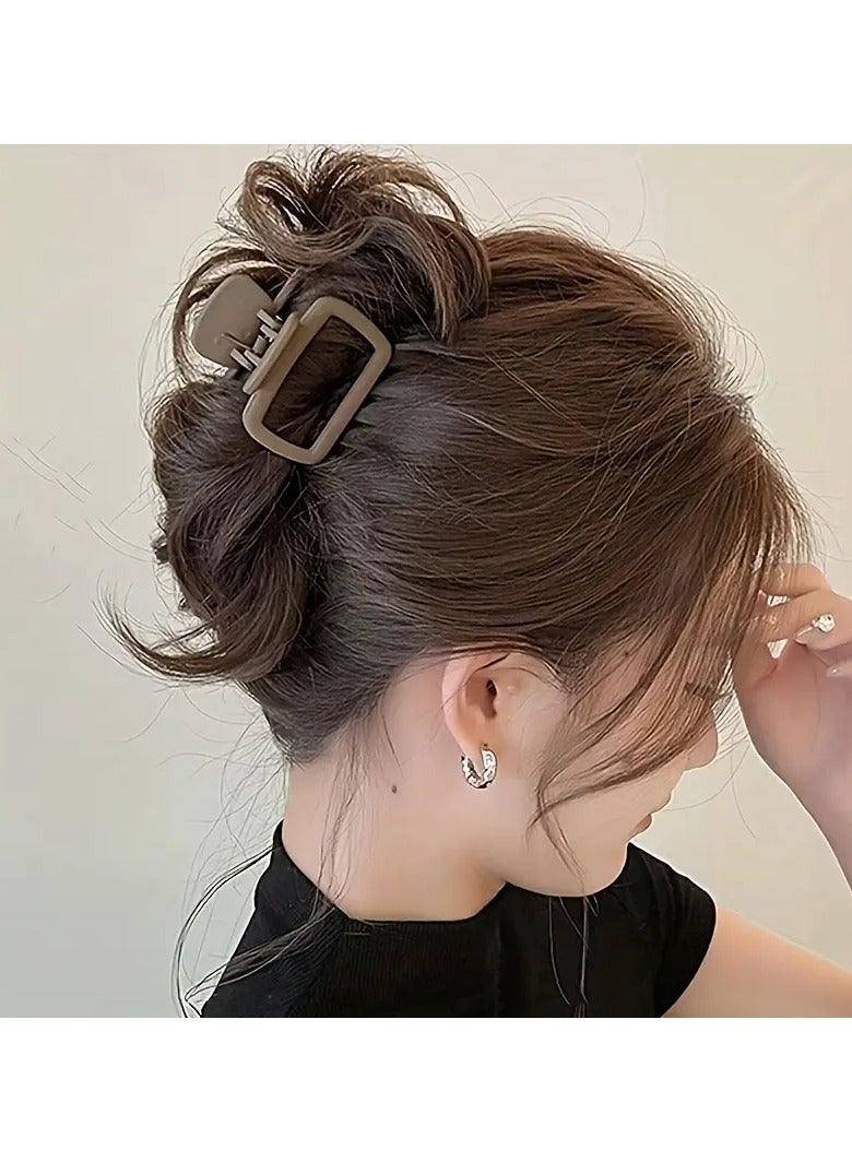 Goolsky مجموعة 4 قطع من مشابك الشعر المربعة الأنيقة غير اللامعة - مشبك سمكة قرش متعدد الاستخدامات والأنيق للنساء والفتيات، لون موحد - Image 3