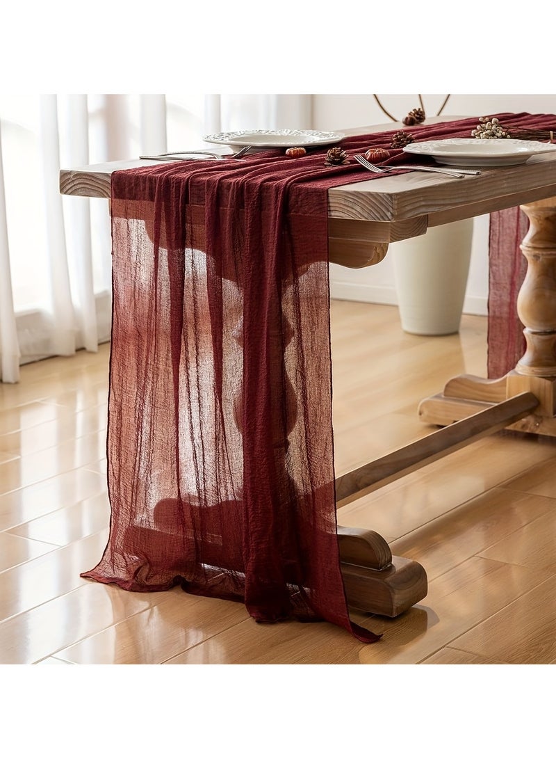 ليوكور مفارش طاولة من البوليستر من 3M، بلون واحد، تصميم شاش منسوج 90×300 سم، لحفلات الزفاف، وحفلات استقبال المولود الجديد، وحفلات الزفاف، والخطوبة، وأعياد الميلاد، والحفلات، وديكور المنزل - Image 5