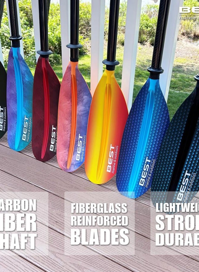 Best Marine and Outdoors Best Marine Kayak Paddle. 220cm Premium Carbon Fiber Paddle with Reinforced Fiberglass Blades. 33oz Lightweight Oar for Kayaks. Two-Piece Adjustable Kayaking Paddles Accessories (Black Prism, 220) - Image 4