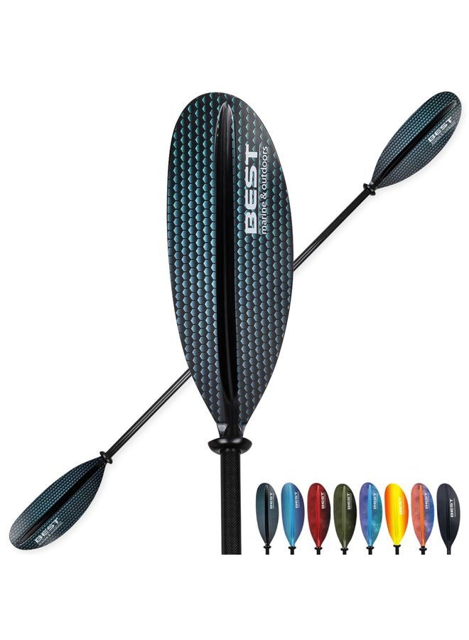 Best Marine and Outdoors Best Marine Kayak Paddle. 220cm Premium Carbon Fiber Paddle with Reinforced Fiberglass Blades. 33oz Lightweight Oar for Kayaks. Two-Piece Adjustable Kayaking Paddles Accessories (Black Prism, 220) - Image 1