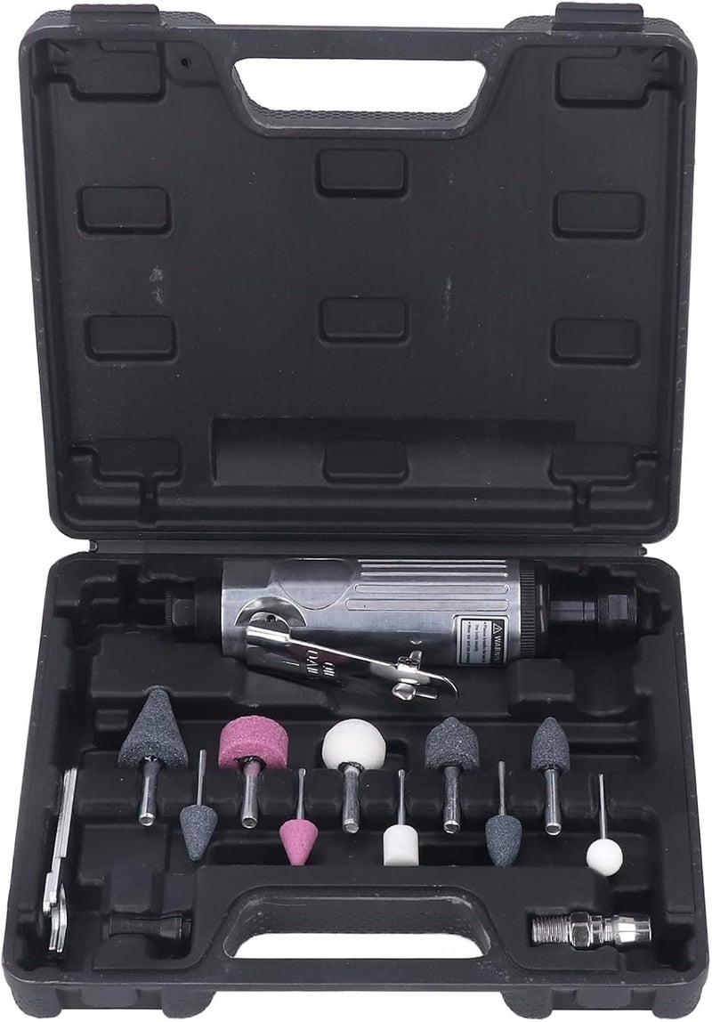 1/4in Air Die Grinder Kit, Pneumatic Die Grinder with Straight Handle, 22000 RPM Portable Polishing and Grinding Tool for Metal Wood Detail Work - Image 1