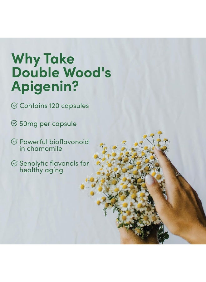 Double Wood Supplements Apigenin Supplement - 50mg per Capsule, 120 Count - Image 4