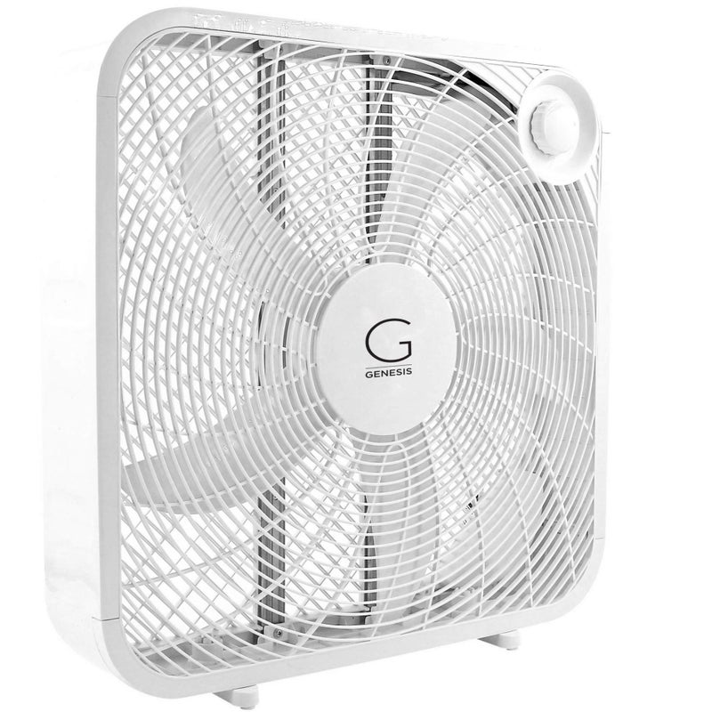 Genesis 20" Box Fan, 3 Settings, Max Cooling Technology, Carry Handle, White (G20BOX-WHT) - Image 4