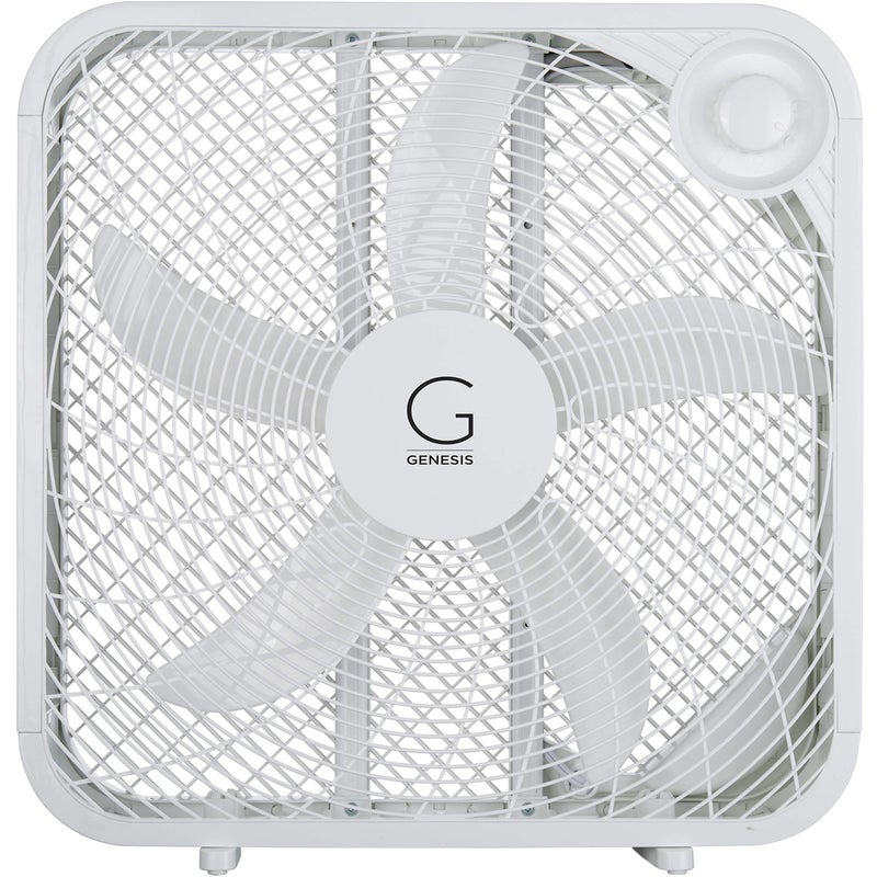 Genesis 20" Box Fan, 3 Settings, Max Cooling Technology, Carry Handle, White (G20BOX-WHT) - Image 1