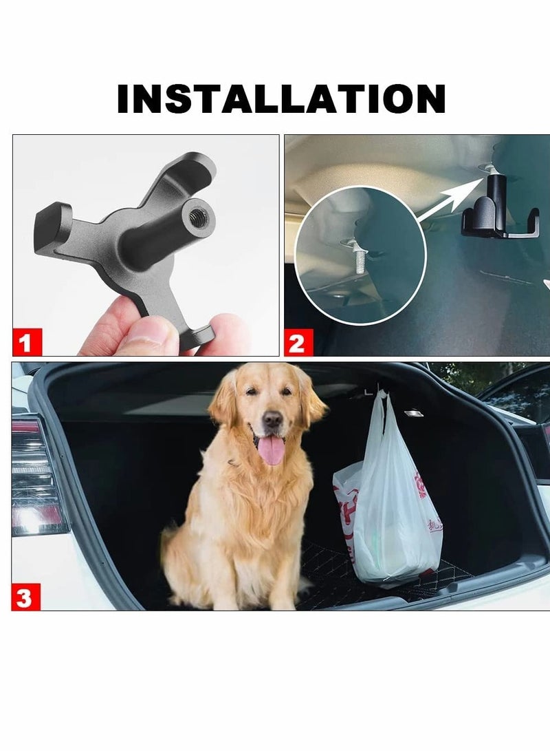 SOLARAE Trunk Grocery Bag Hook for Tesla Model 3, Car Hook Shopping Bags Hanger Organizer Holder for Model 3 Accessories Upgrade Aluminum Black Grocery Bag Hook - Image 5