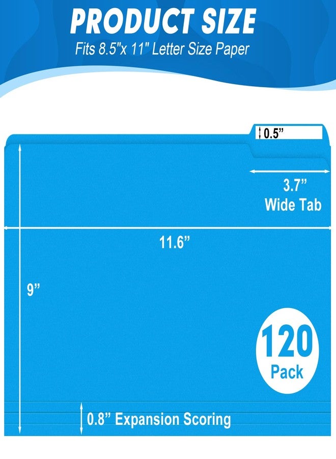 HERKKA File Folder, HERKKA 120 Pack 1/3 Cut Tab File Folders, Colored File Folders Designed for Office and Classroom Use, Letter Size, Assorted 6 Colors - Image 2