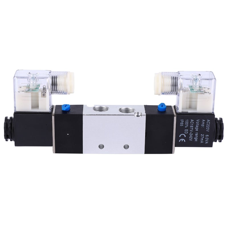 4V220-08 1/4" Inlet Outlet 1/8" Exhaust Pneumatic Solenoid Air Valve 2 Position 5 Way(AC220V) - Image 3