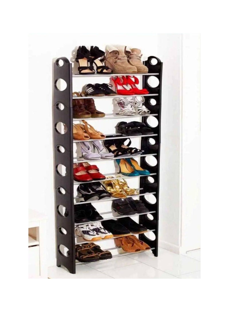 Generic Exposed heart shoe rack with plastic sides and metal shelves. 6-tier shoe rack tR  - Image 1