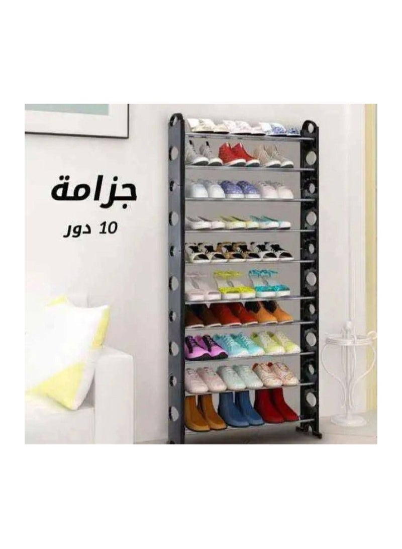 Generic Exposed heart shoe rack with plastic sides and metal shelves. 6-tier shoe rack tR  - Image 3