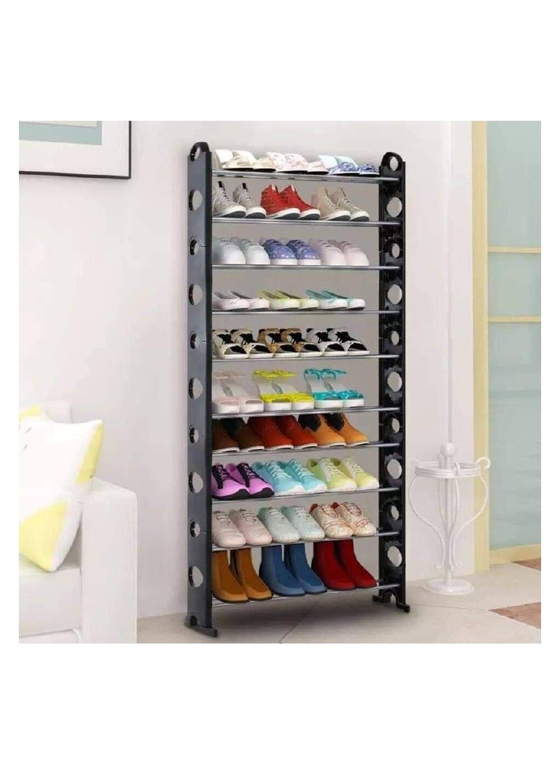 Generic Exposed heart shoe rack with plastic sides and metal shelves. 6-tier shoe rack tR  - Image 4