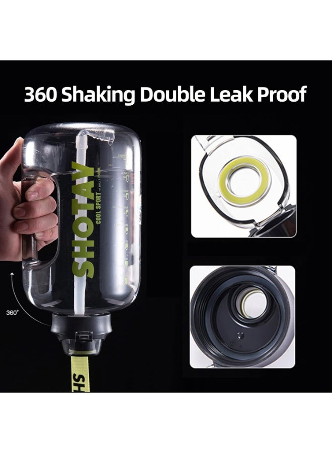 SHOTAY Water Bottles 1L/1.5L/2L With USA Tritan Material 100% BPA Free And Leakproof, Half Gallon One Click Open Water Jug for School, Fitness And Outdoor Sports. - Image 5