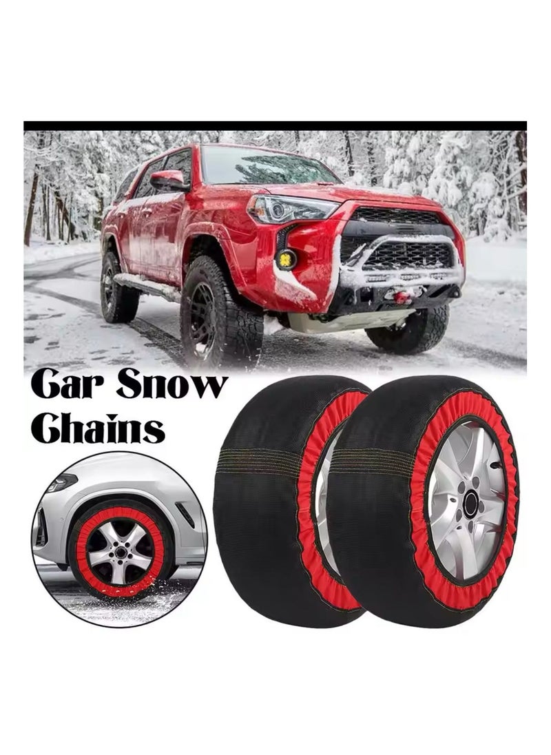 Generic - Auto Snow Socks for Tires, Emergency Snow Traction for Vehicles Safe Travel on Ice, Frost, Snow, Extra Durable Snow Chains Equivalent Tire Chain Alternative Tire Socks Active Series IN RED (SIZE XL) - Image 1
