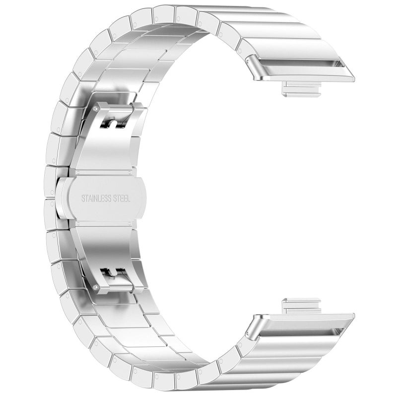 erorex For Huawei Watch Fit4 / Fit3 / Fit4 Pro 20Mm One-Bead Bamboo Solid Stainless Steel Watch Band(Silver) - Image 3