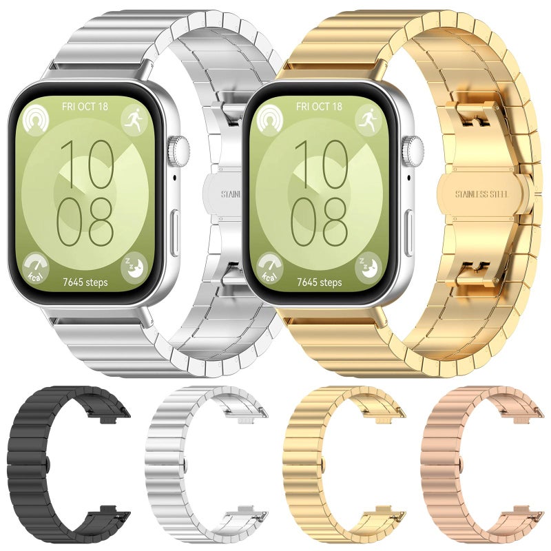 erorex For Huawei Watch Fit4 / Fit3 / Fit4 Pro 20Mm One-Bead Bamboo Solid Stainless Steel Watch Band(Silver) - Image 4