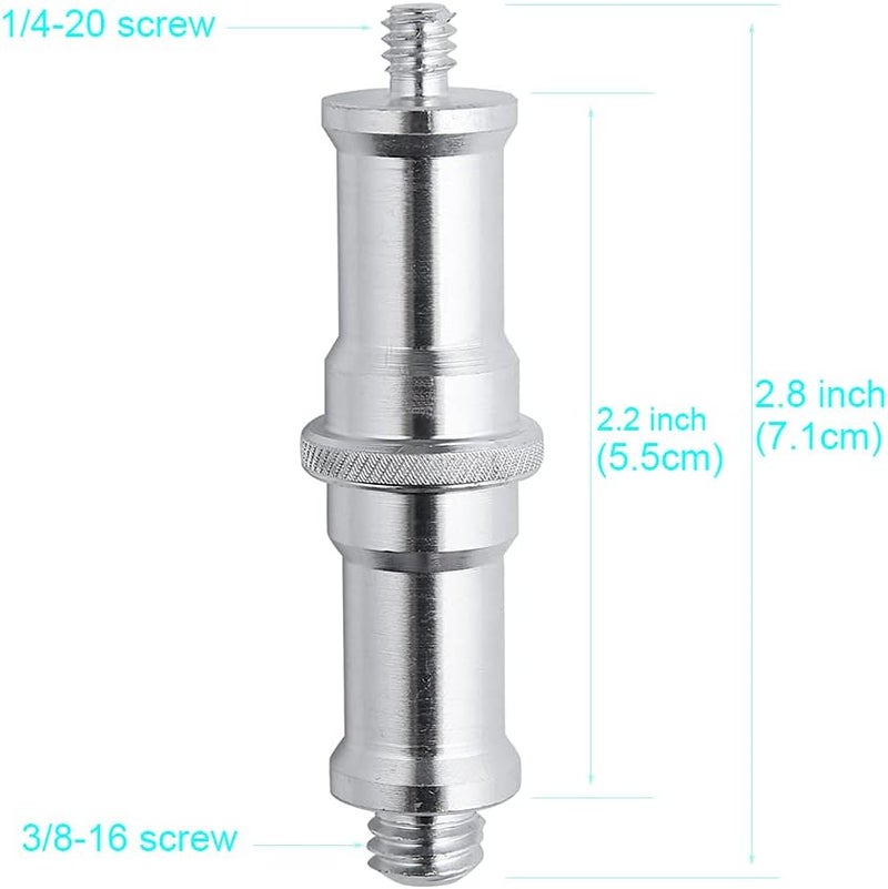 AngelReally 3-Pack 1/4 to 3/8 Inch Aluminum Alloy Metal Male Convertor Threaded Screw Adapter Spigot Stud for Studio Light Stand, Hotshoe/Coldshoe Adapter, Ball Head, Wireless Flash Receiver, Trigger - Image 2