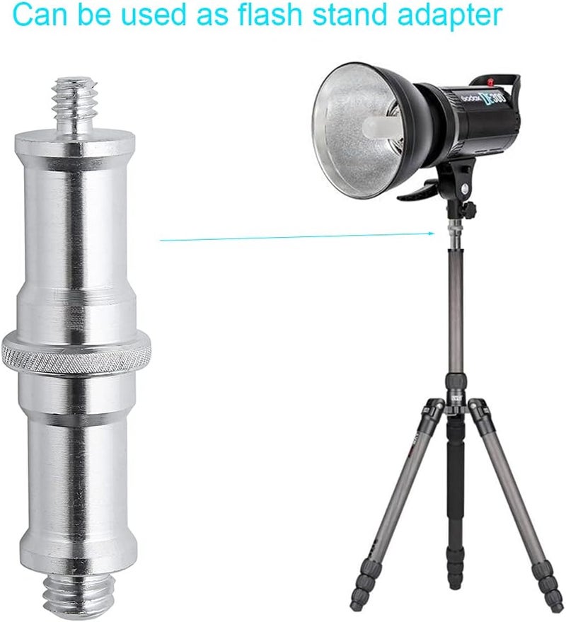 AngelReally 3-Pack 1/4 to 3/8 Inch Aluminum Alloy Metal Male Convertor Threaded Screw Adapter Spigot Stud for Studio Light Stand, Hotshoe/Coldshoe Adapter, Ball Head, Wireless Flash Receiver, Trigger - Image 3