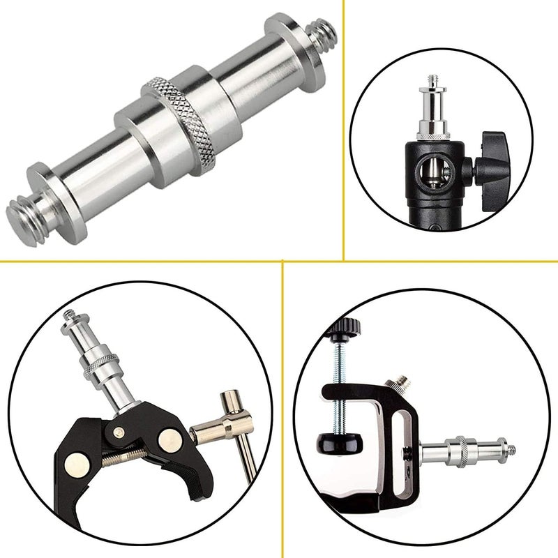 AngelReally 3-Pack 1/4 to 3/8 Inch Aluminum Alloy Metal Male Convertor Threaded Screw Adapter Spigot Stud for Studio Light Stand, Hotshoe/Coldshoe Adapter, Ball Head, Wireless Flash Receiver, Trigger - Image 4