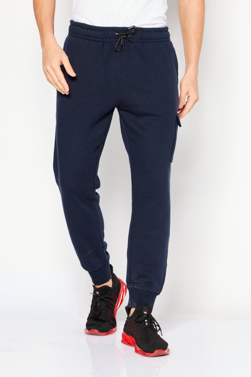 DKNY Sport Men Sportswear Fit Embroidered Logo Training Joggers, Navy - Image 1