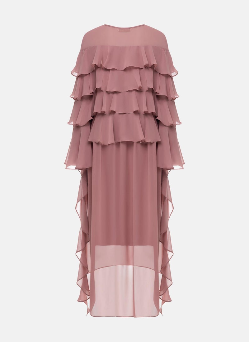 Lichi Airy maxi dress with ruffles on the bodice and matching ties - Image 3