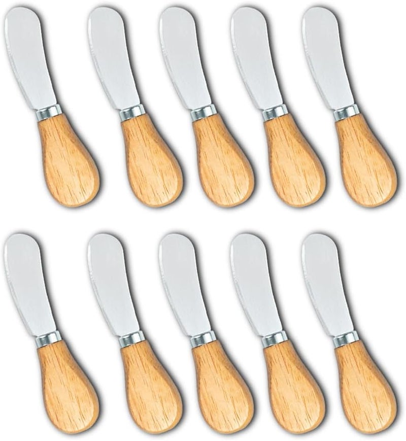 Yeeper Cheese Spreader Little Butter Knife, Wine and Cheese Party, Mini Tiny Cheese Serving Knives for Charcuterie Board & Trays Peanut Cream Jam Jelly Candy (Cheese Spreader 10 Packs) - Image 1