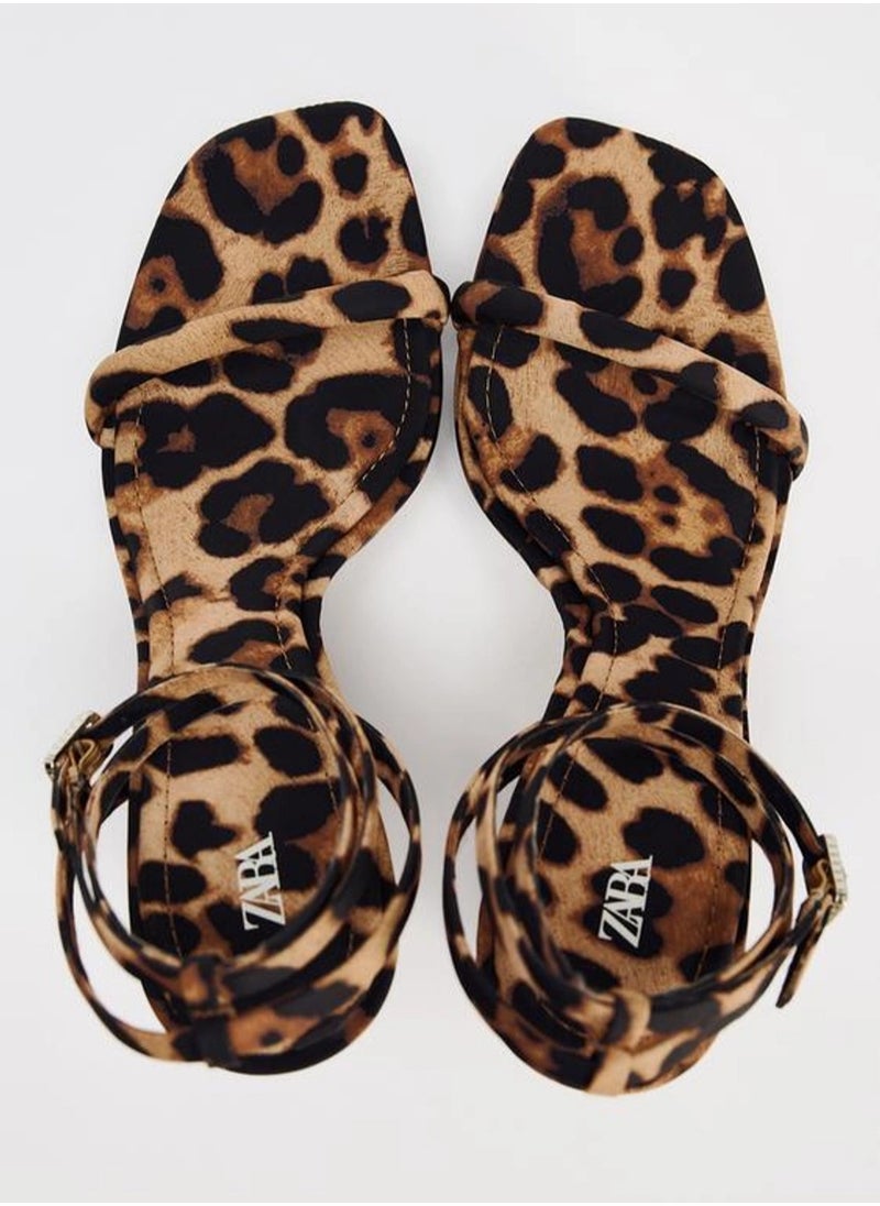 Zara Leopard Animal Print Thick Sandals  - Image 5