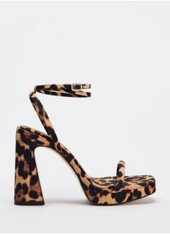 Zara Leopard Animal Print Thick Sandals  - Image 1