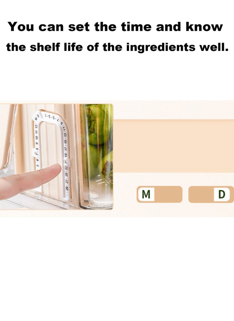 Generic - Refrigerator Organizer , Kitchen Storage Box , Vegetable and Fruit Storage Box Set with Handle, Drainboard and Date Display, for Kitchen, Refrigerator, Small SizeTransparent Green 2 pcs - Image 1