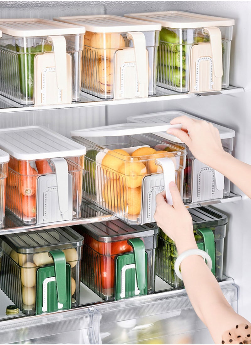 Generic - Refrigerator Organizer , Kitchen Storage Box , Vegetable and Fruit Storage Box Set with Handle, Drainboard and Date Display, for Kitchen, Refrigerator, Small SizeTransparent Green 2 pcs - Image 1