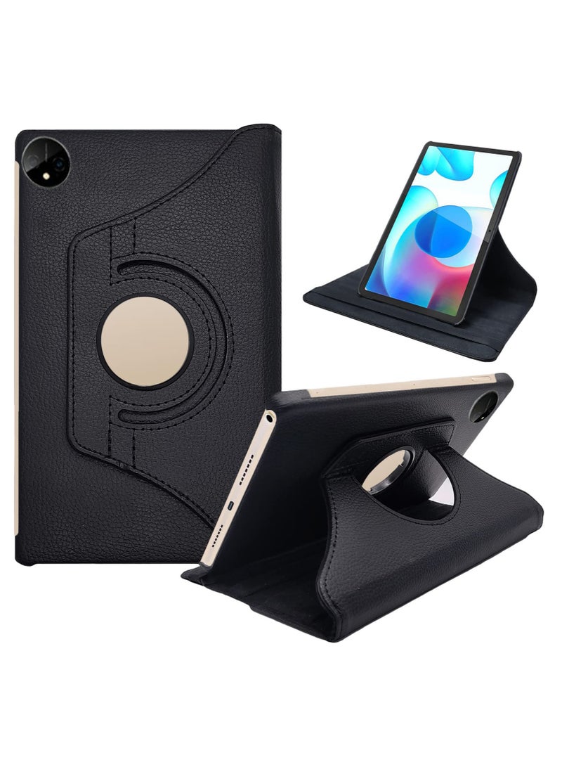 Case for Xiaomi Redmi Pad SE 8.7 Inch, Multi-Angle Stand + 360 Rotating Bracket + Shockproof Leather Slim Protective Cover, Black - Image 1