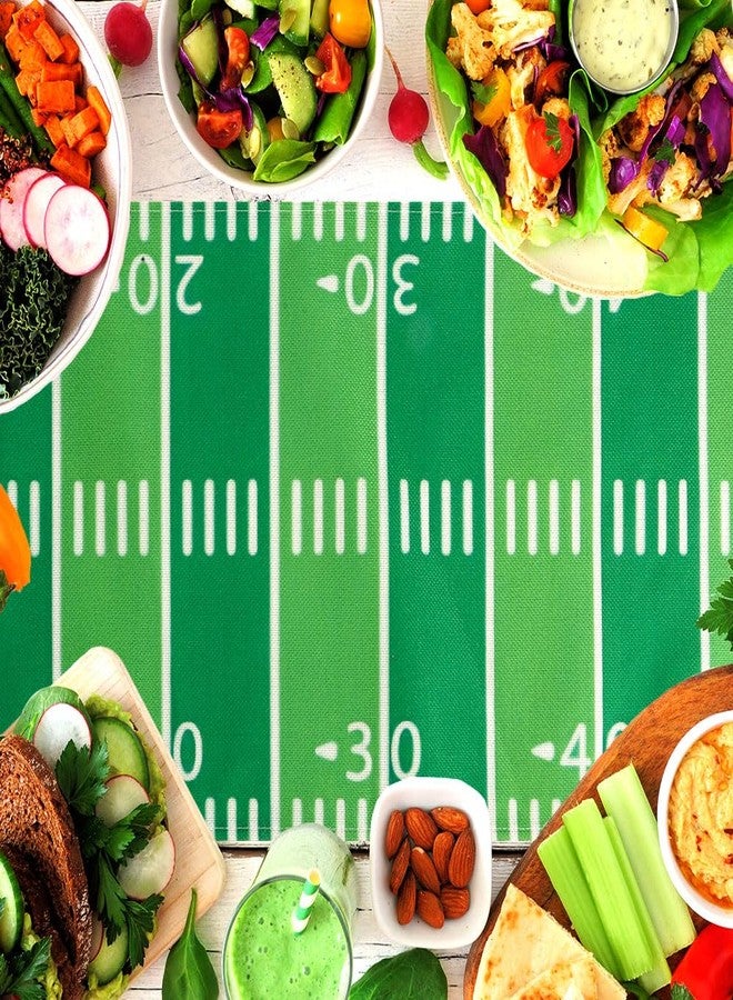 QIHOMPIB Football Table Runner, Football Theme Party Tailgate Decorations Rugby Table Decor Super Ball Bowl Party Decorations 2026 Birthday Team Home Party Supplies Favors(13 x 72 Inch, Light Green) - Image 4