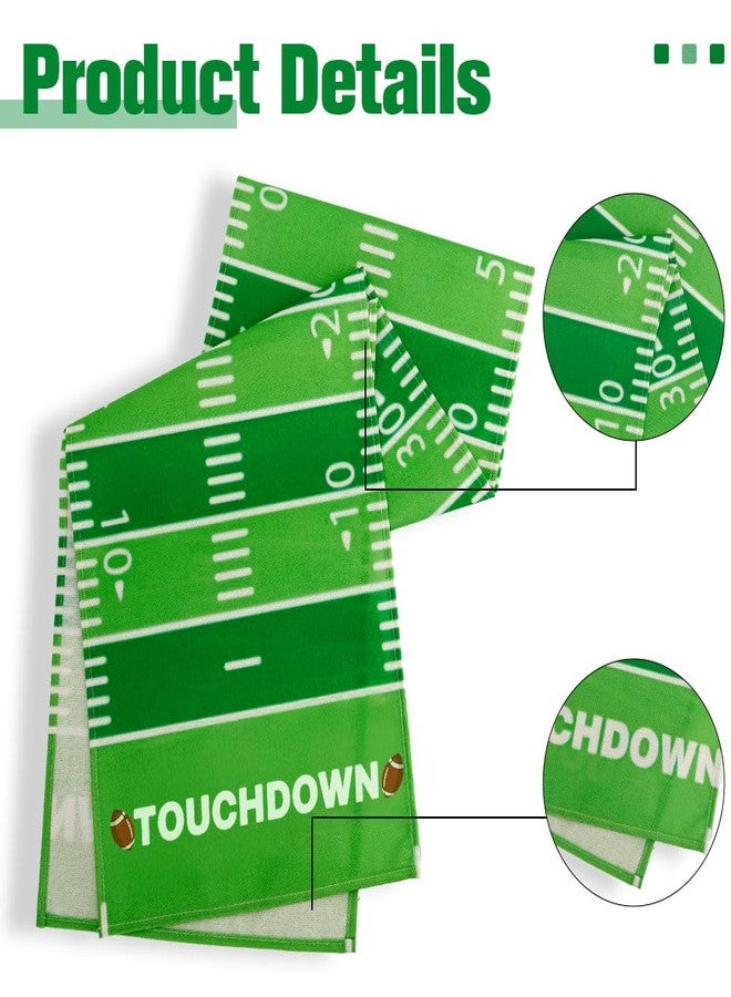 QIHOMPIB Football Table Runner, Football Theme Party Tailgate Decorations Rugby Table Decor Super Ball Bowl Party Decorations 2026 Birthday Team Home Party Supplies Favors(13 x 72 Inch, Light Green) - Image 3