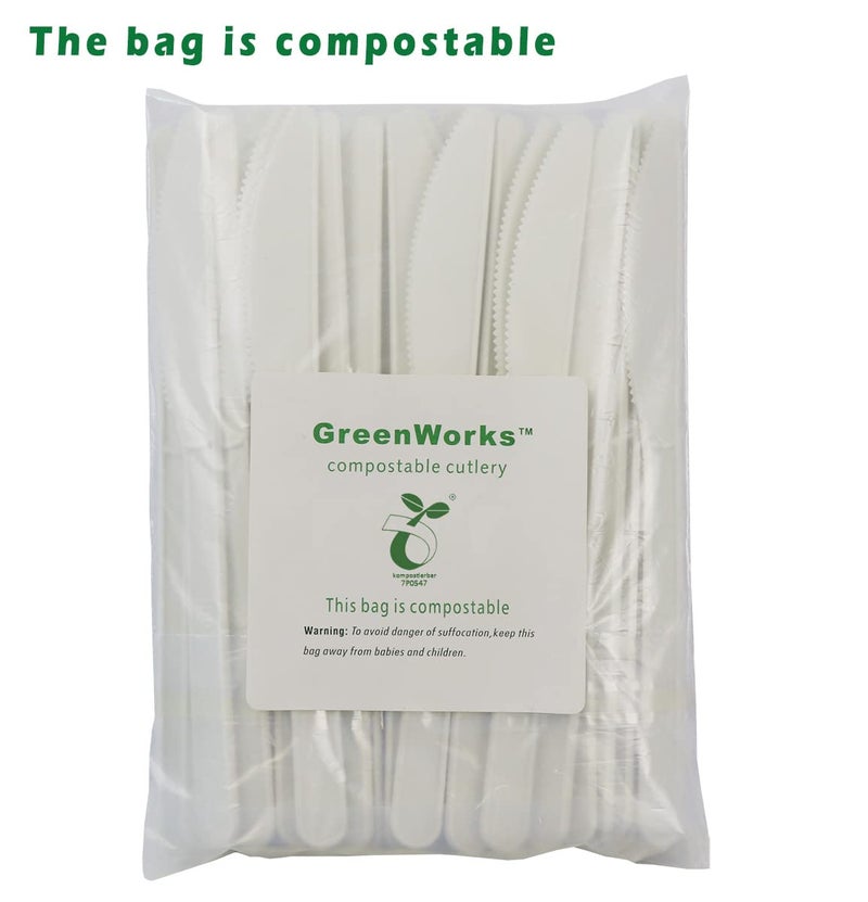GreenWorks 1000 Bulk Compostable CPLA Knives 7"" Series Disposable Knife - Image 1
