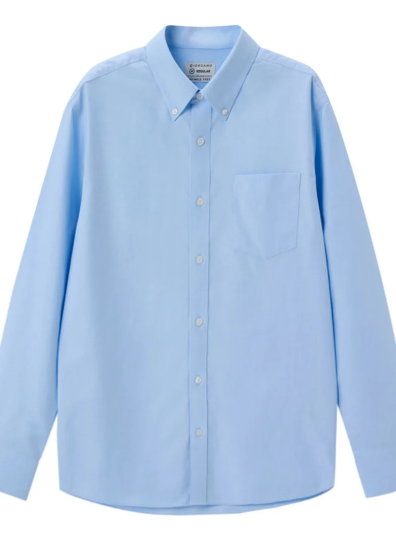 جيوردانو قميص أكسفورد قطني طويل الأكمام مقاوم للتجاعيد للرجال