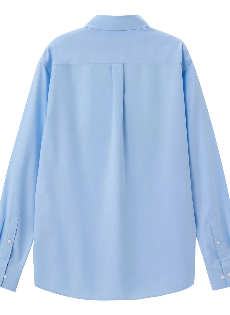 جيوردانو قميص أكسفورد قطني طويل الأكمام مقاوم للتجاعيد للرجال