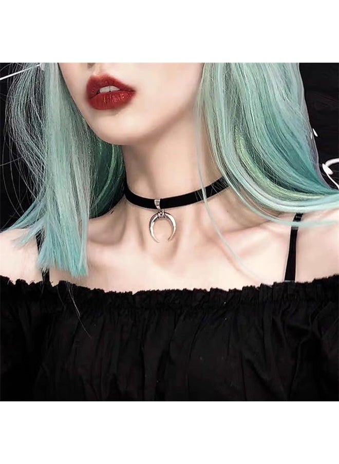 yongsheng Half Moon Designed Charm Choker ，Choistily Bendable Necklace Necklace for Women Gothic Vintage Adjustable Necklace Gifts for Women  - Image 2