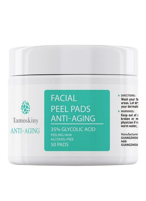 35% Glycolic Acid Pads For Face & Body Exfoliating Facial Peel Aha Resurfacing Pads With Vitamins B5 C & E Green Tea Glycolic Acid Peel Pads For Dark Spots Acne Fine Lines & Wrinkles 50 Pads