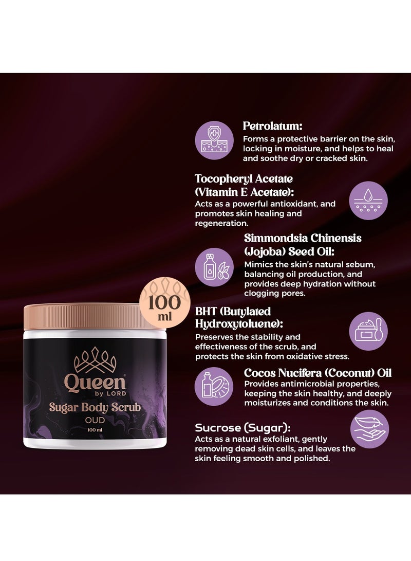 Queen By Lord Sugar Scrub With Oud Scent (Travel Size) 100ml  - Image 2