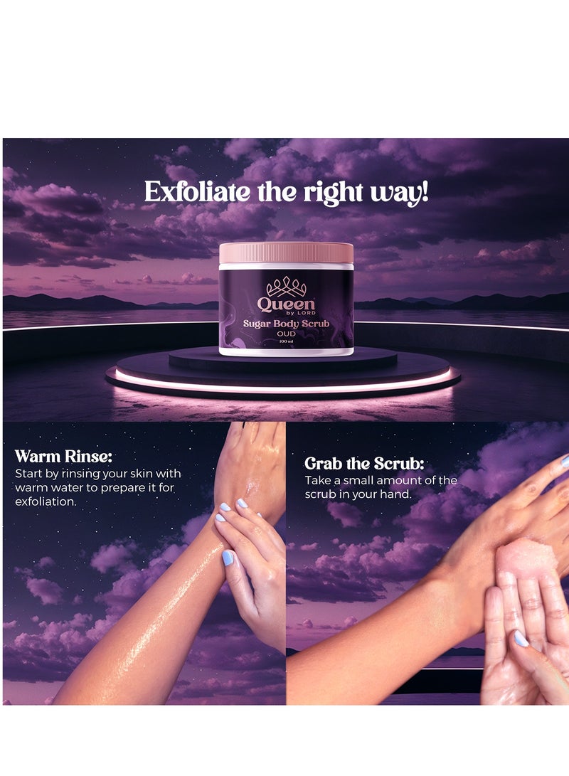 Queen By Lord Sugar Scrub With Oud Scent (Travel Size) 100ml  - Image 3
